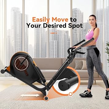 ANCHEER Elliptical Exercise Machine for Home, Ultra-Quiet 15dB Magnetic Elliptical Trainer, 14 Resistance Levels, 15.5 Stride, 500 LB Capacity, Real-Time Workout Tracking Monitor, 95% Pre-Assembled