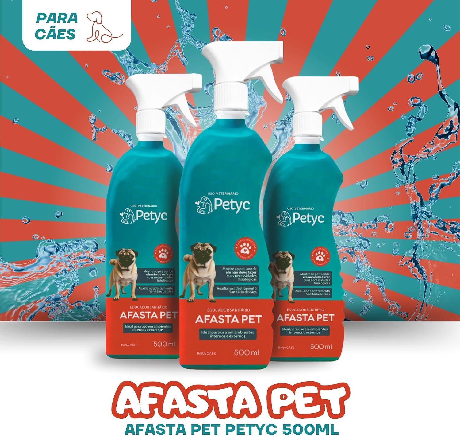Afasta Pet Cães e Gatos 500 ml PETYC Repelente Adestrador Spray Produto Petshop Super Eficaz Afasta Pet Cães e Gatos 500 ml PETYC Repelente Adestrador Spray Produto Petshop Super Eficaz