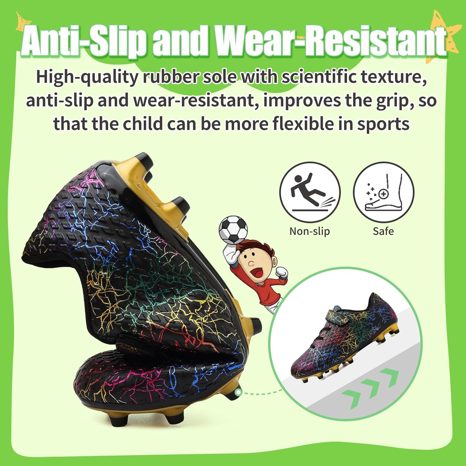 Kids Soccer Cleats Boys Football Cleats Girls Soccer Shoes Youth Football Shoes AG