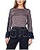 Vince Camuto Crew Neck Extended Shoulder Long Sleeve Blouse with Wide Cuff - Main View