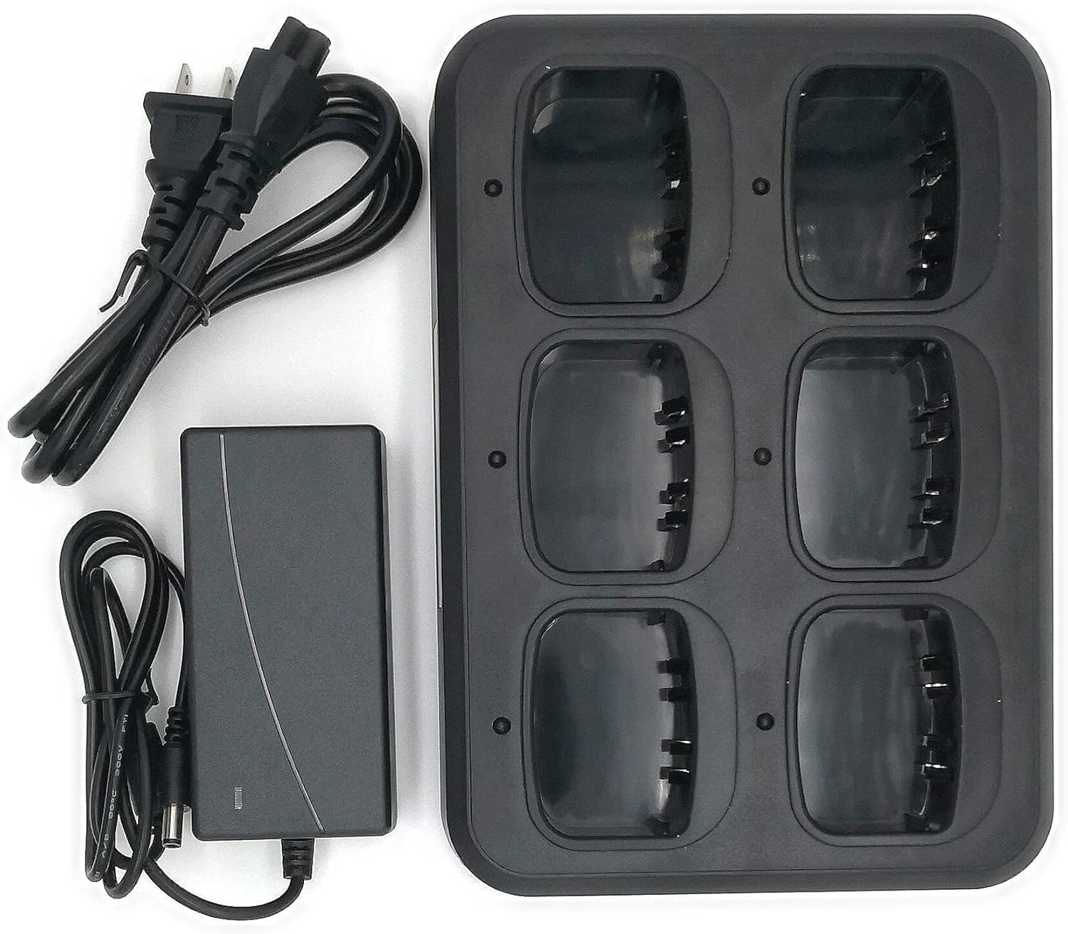Fumei Six Way Universal Charger 6 Unit Rapid Charger Compatible with Motorola GP328 GP338 HT750 HT1250 GP340 GP380