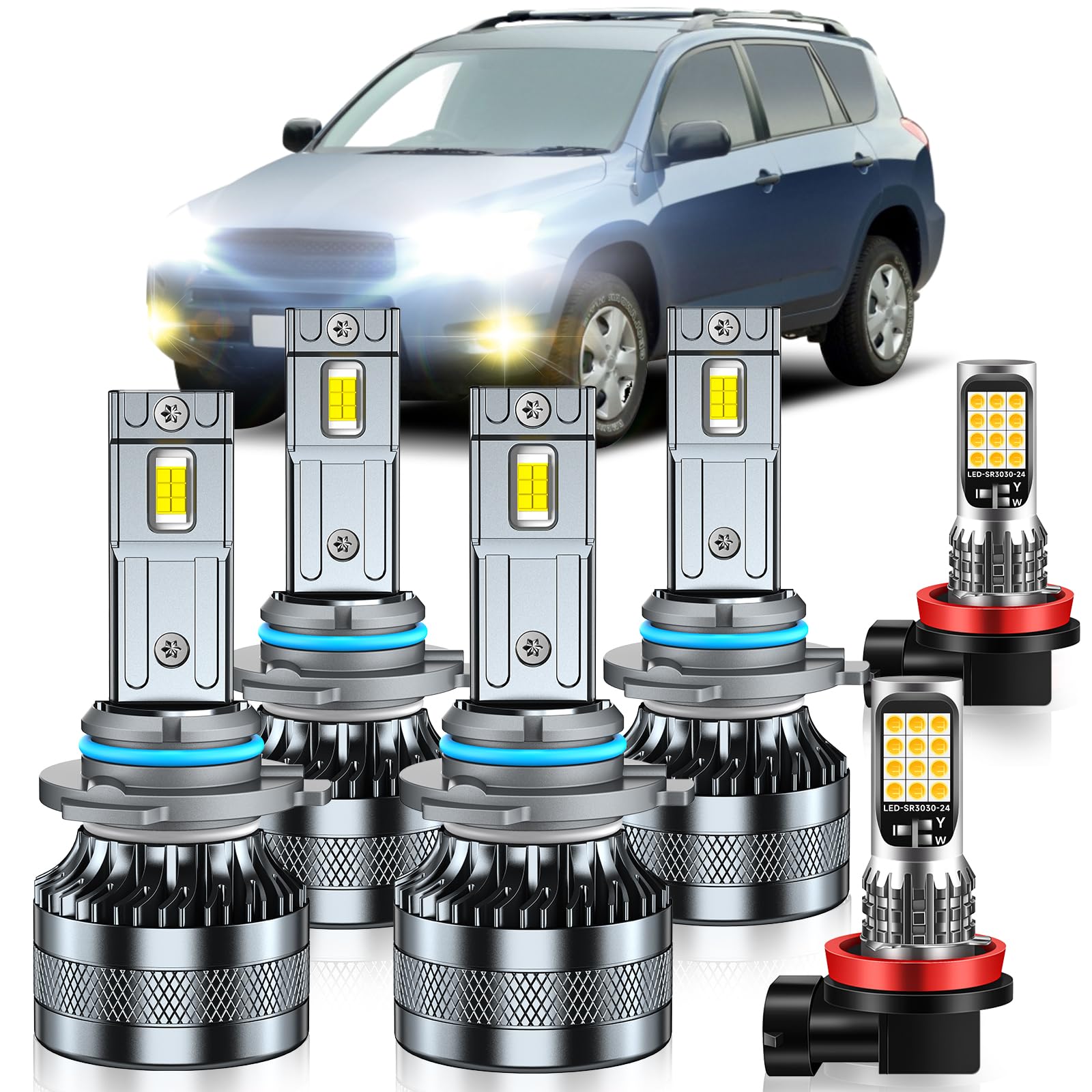 TLEVELCL RAV4 Fog Light Bulb Combo (6-Pack)