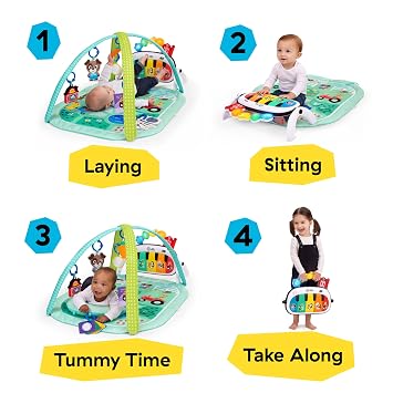 Baby Einstein Farm Explorers 4-in-1 Kickin Tunes Musical Meadow Music & Language Discovery Gym, Ages 0 Months and Up