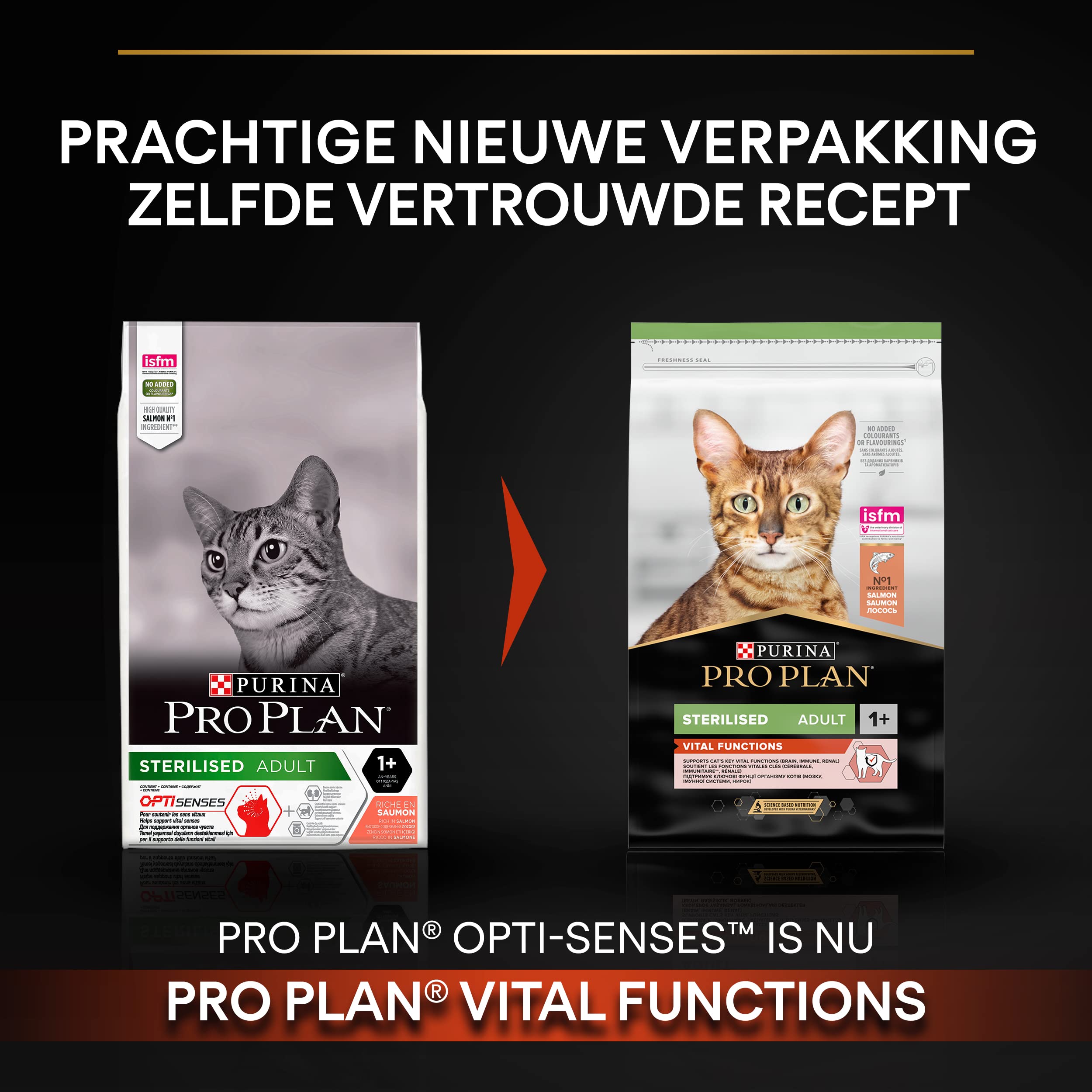 Purina Pro Plan Sterilised Vital Function - Pienso para Gatos Adultos Rico en salmón, 10 kg