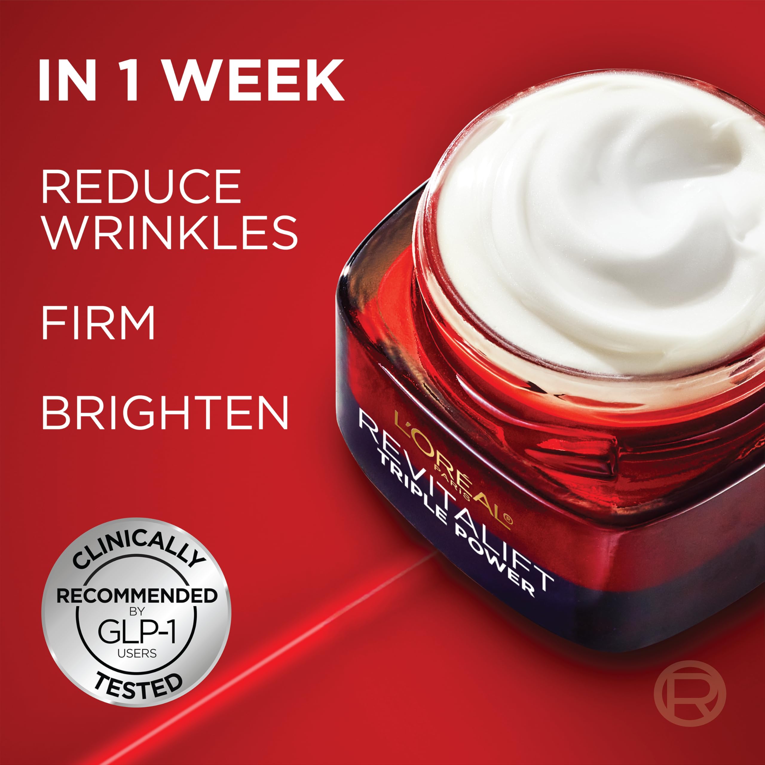 L'Oreal Paris Revitalift Triple Power Anti-Aging Face Moisturizer, Pro Retinol, Hyaluronic Acid & Vitamin C to Reduce Wrinkles, Firm & Brighten Skin, 1.7 Oz: Fragrance Free 1.7 Ounce (Pack of 1)