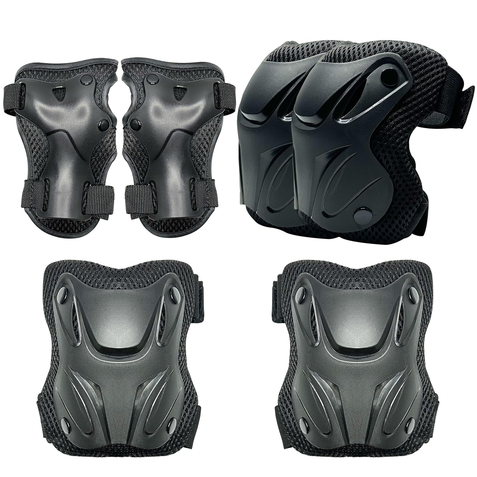 ENHEREWE Équipement de protection pour enfants et jeunes, comprend genouillères, protège-poignets et coudières, équipement de protection pour le patinage, le cyclisme, le patinage et la trottinette