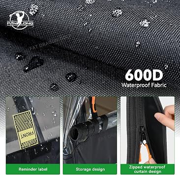 Panglong 4 Passenger Club Car Precedent Enclosure, 600D Polyester Golf Cart Enclosure Cover with 2 Zipper Door and 4 Side Clear Windows, Waterproof Precedent Rain Cover fit Club Car Precedent 2 Seats