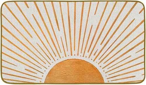 Miniatura 1 de Burosev Tapete decorativo de arte moderno y abstracto bohemio, tapete bohemio para piso, amanecer y atardecer, decoración rústica de granja para el