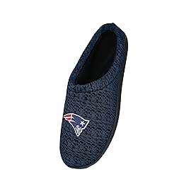 FOCO NFL New England Patriots Men\'s Poly Knit Cup Sole Slipper, Team Color, X-Large (13-14)