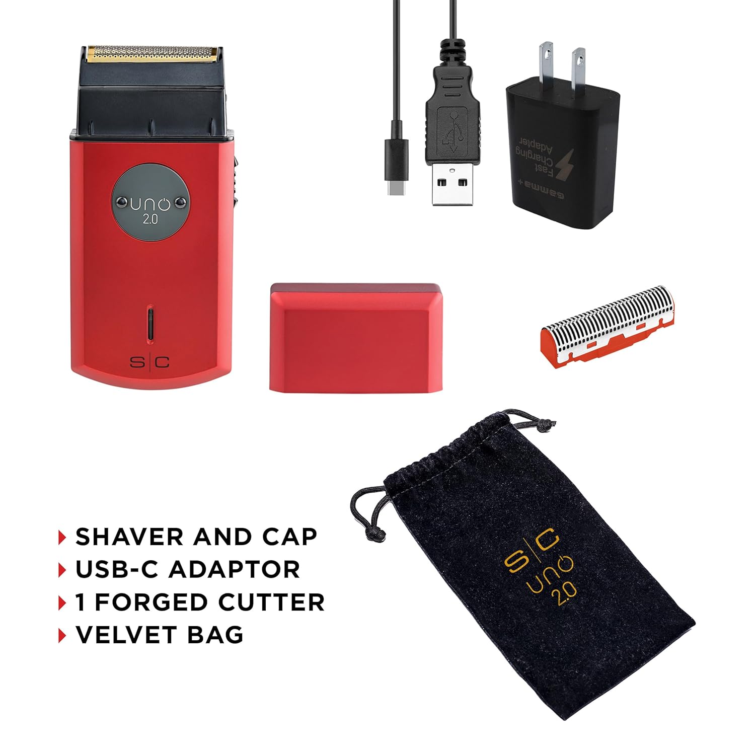 StyleCraft Uno Cordless Single Foil Shaver, Mini Travel Size, Portable, Gold Titanium Premium Head, Turbocharged Motor