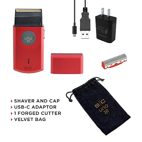 StyleCraft Uno Cordless Single Foil Shaver, Mini Travel Size, Portable, Gold Titanium Premium Head, Turbocharged Motor