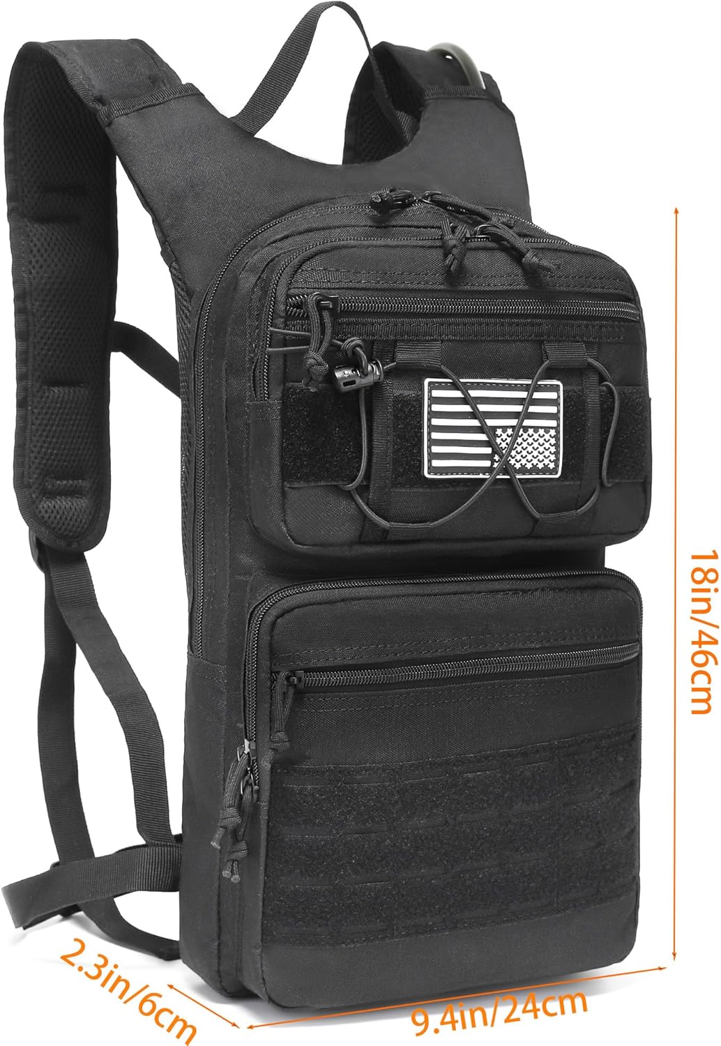 Tactical Hydration Pack Water Backpack for Hiking Outdoor Riding, Water Pack Bag for 1-3L Water Bladder Military Molle Daypack for Running, Hiking, Cycling, Climbing, Hunting &Working Out