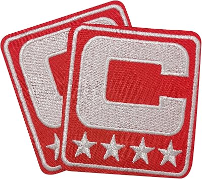 Captain Iron on Patches, Sew On/Iron On Embroidered Captain Patches for Jerseys, Clothes, Hats, BagsRed