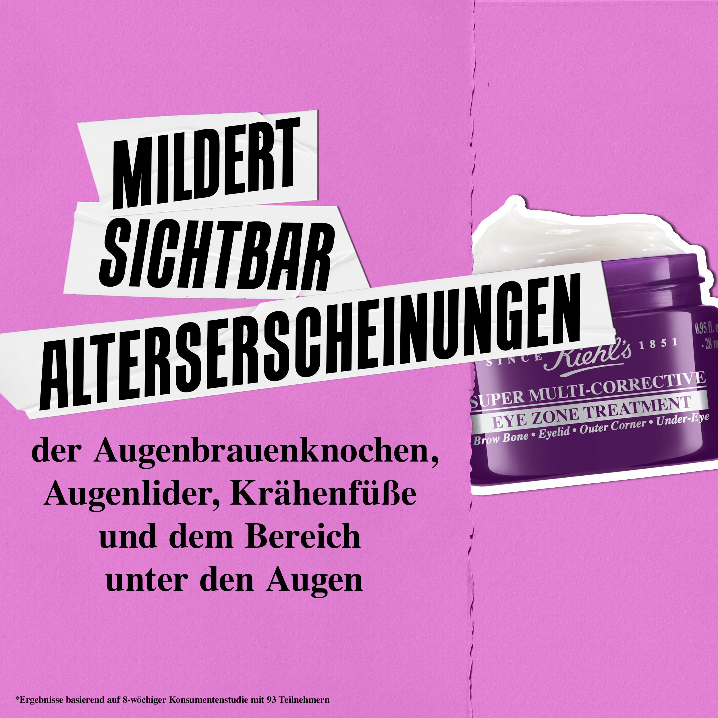 KIEHL'S Super Multi-Corrective Eye Zone Treatment, Anti-Aging-Augenpflege, korrigierende Augencreme für alle Augenzonen, strafft die Augenlider, mildert Krähenfüße