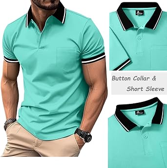 JACKETOWN 3 Pack Mens Polo Shirts Short Sleeve Lightweight Breathable Golf Polo Casual Adult Multipack Tennis T Shirt