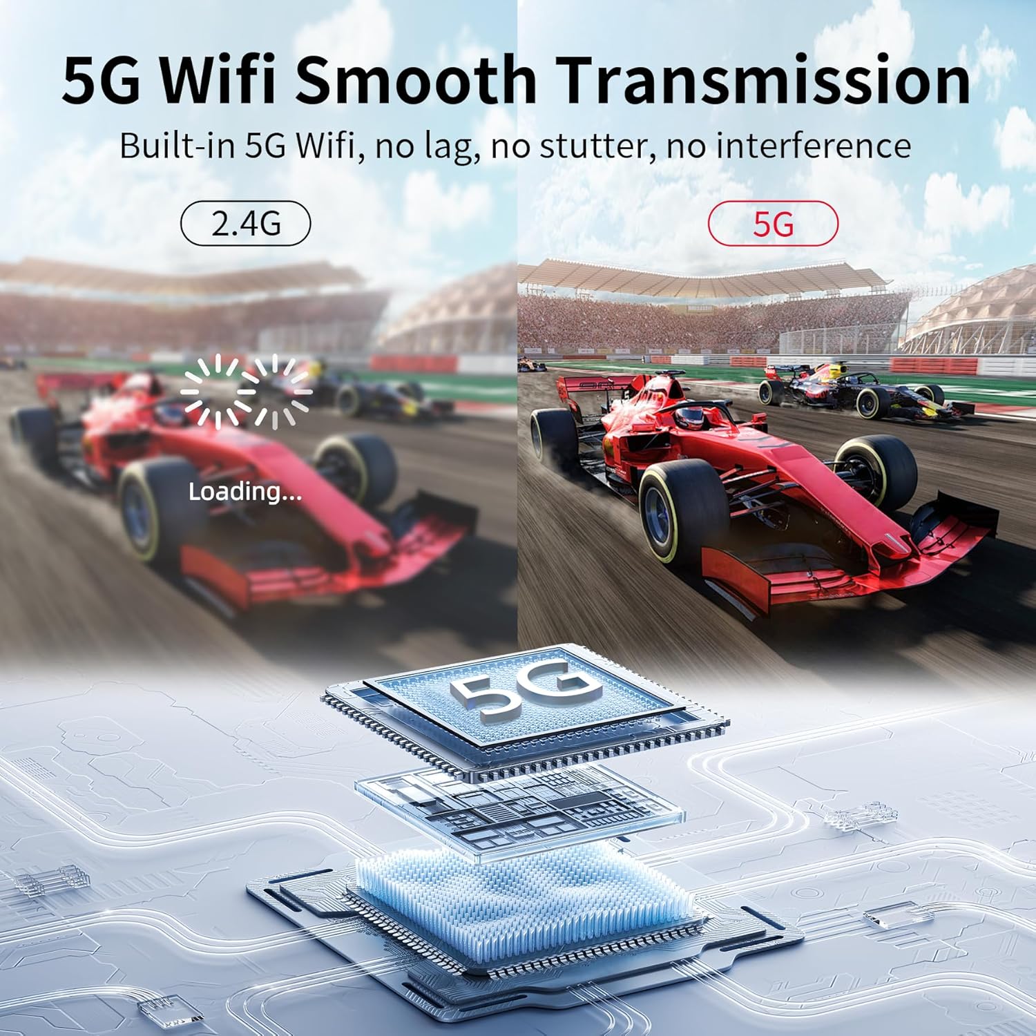 Unitek Wireless HDMI Display Dongle Adapter - Portable 1080P 60Hz USB C Transmitter for TV Upgraded 2G/5G Mirroring Adapter Stream Video to Monitor Projector for Phone iOS Android Windows PC