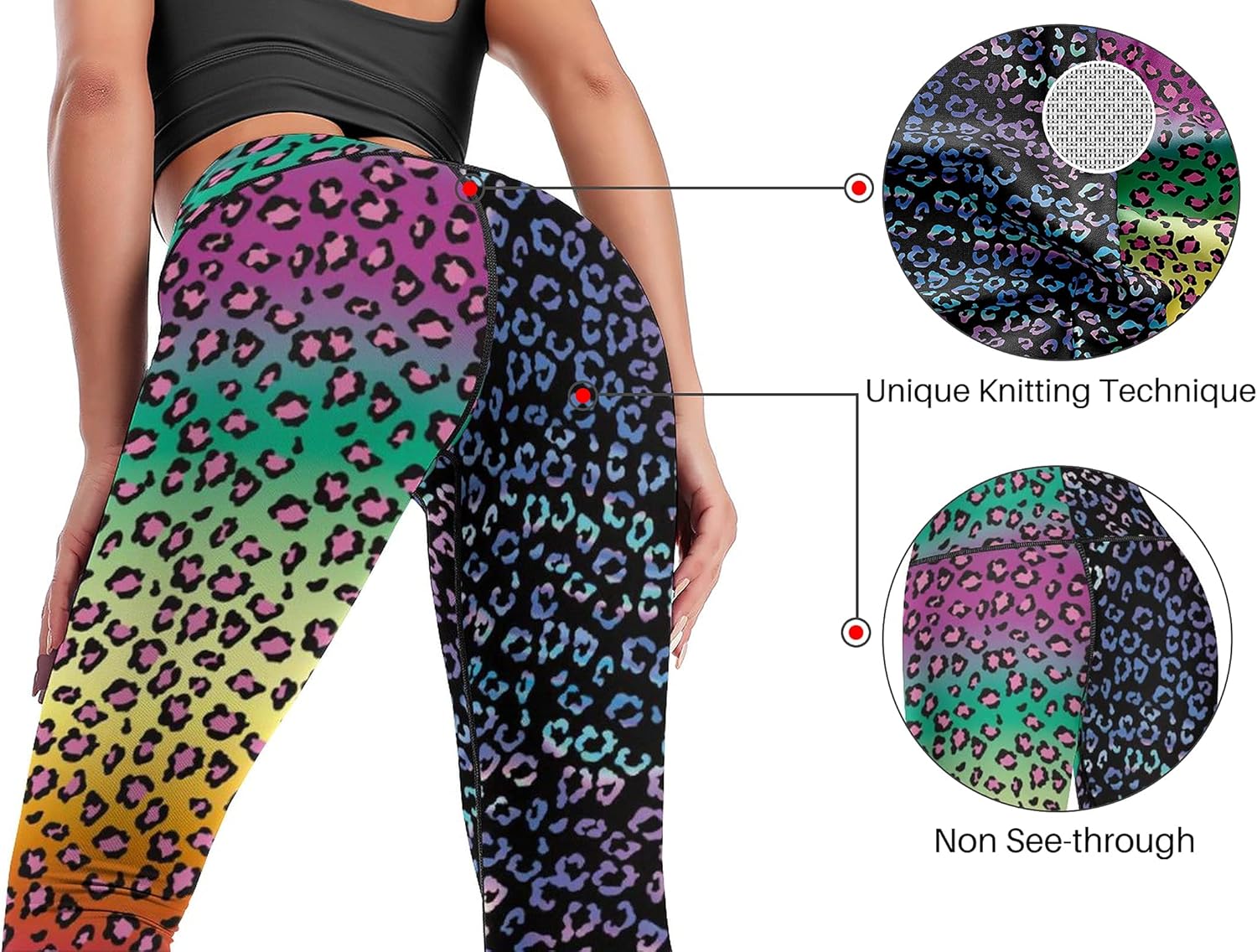 Cerburny Women's Athletic Workout Leggings High Waisted 4-Way Stretch Yoga Pants Running Shorts Exercise Pants - Image 4