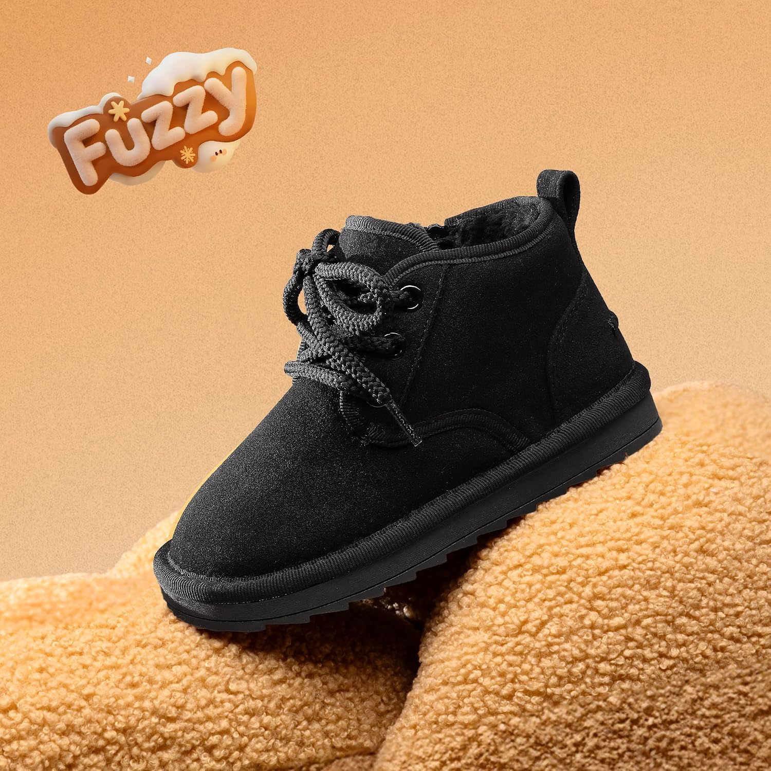 DREAM PAIRS Toddler Boots Kids Boys Girls Winter Zipper Warm Faux Fur FuzzyGo Kid's Cozy Walking Ankle Boots