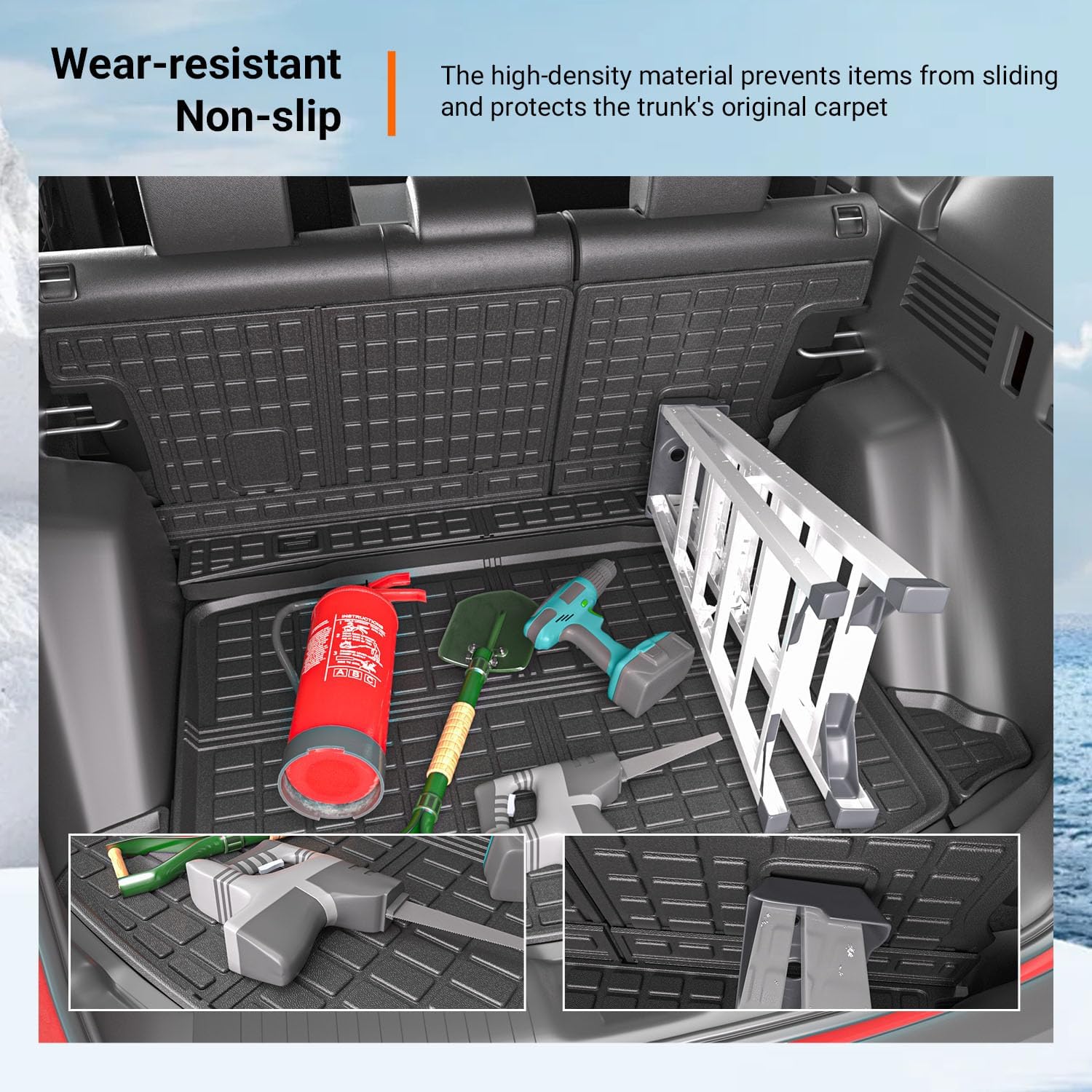 powoq Fuel Cargo Mat Compatible with 2017-2022 Honda CRV Trunk Mat Cargo Liner TPE Backrest Trunk Liner Replacement for 2017 2018 2019 2020 2021 2022 Honda CRV Accessories