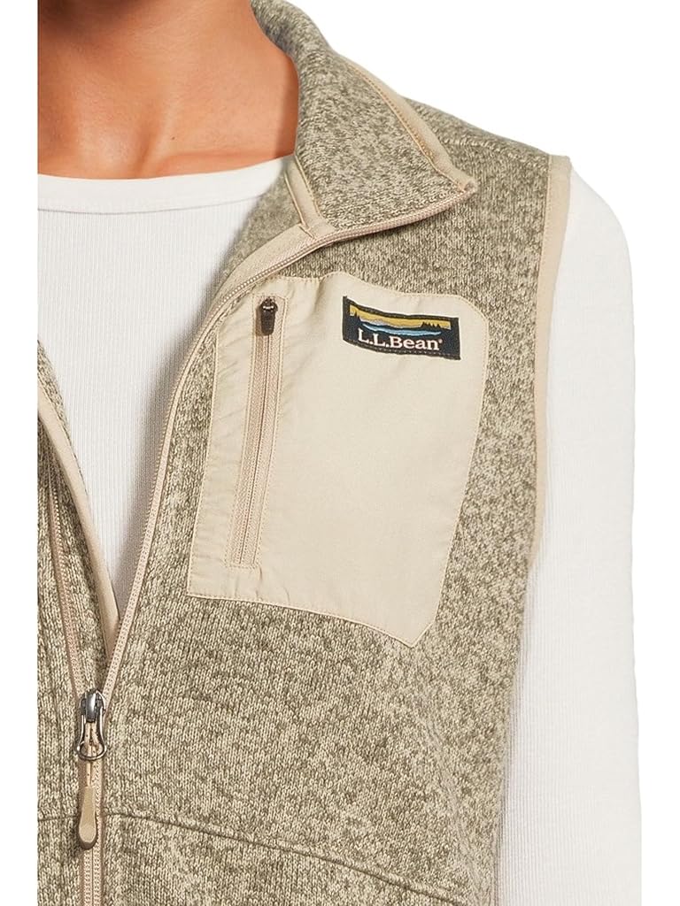 Beige L.L.Bean Bean's Sweater Fleece Long Vest