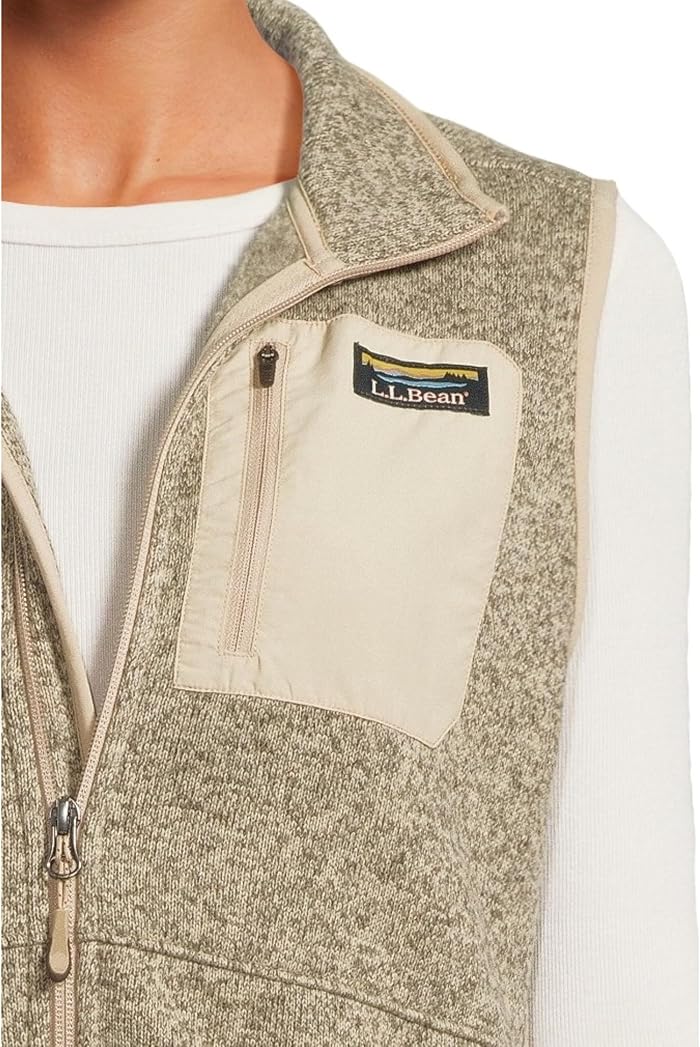 Женский жилет L.L.Bean Bean's Sweater Fleece Long Vest, цвет: Бежевый — фото 5