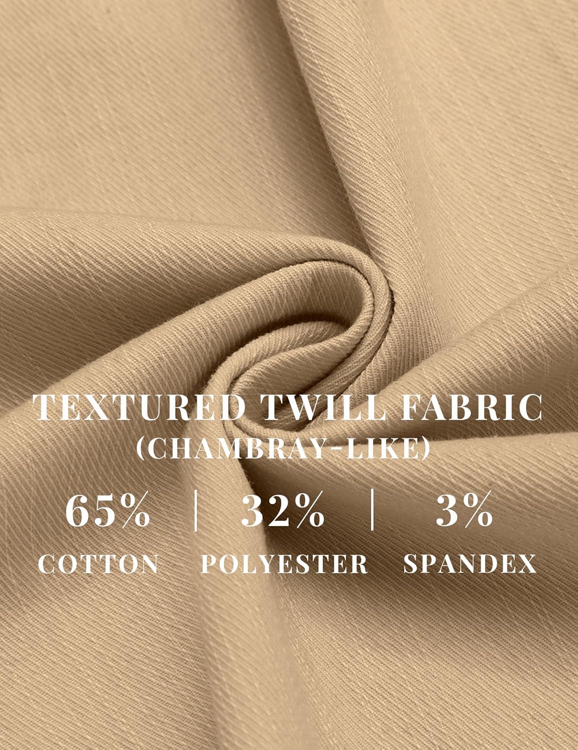 COOFANDY Mens Casual Pants Elastic Waist Drawstring Chino Pants Cotton Twill Trousers with Pockets Beige Small image 2 of 5 B0DNKJ1JMK