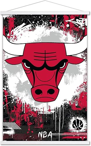 Trends International NBA Chicago Bulls - Póster de pared con logotipo Maximalist 23 con marco magnético