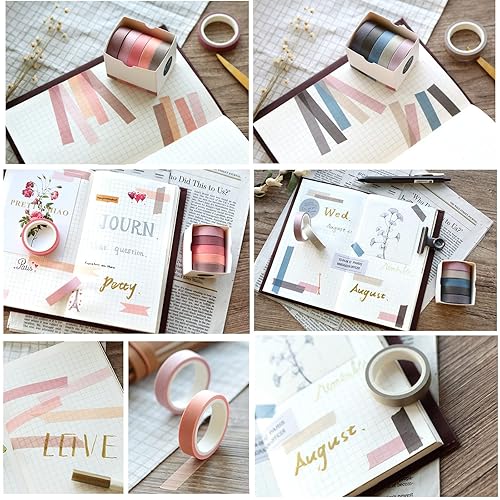 Vista 34 de Juego de 12 rollos de cinta adhesiva Galaxy Washi, cinta adhesiva decorativa de lámina dorada para álbumes de recortes, diario, planificador, Galaxy