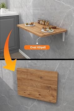45x72 Cm Oval K eli K rma Katlan r Duvara Monte Masa  am Ah ap Desenli