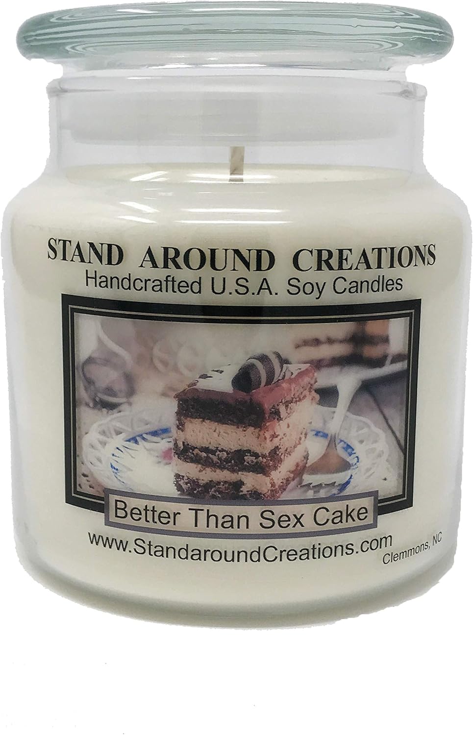 Premium 100% Soy Candle - 16-oz Apothecary - Better Than Sex Cake: German Chocolate Cake w/Chocolate Chips w/Toffee bits. Vanilla Creme and Butterscotch Syrup w/hints of Almond w/Coconut.