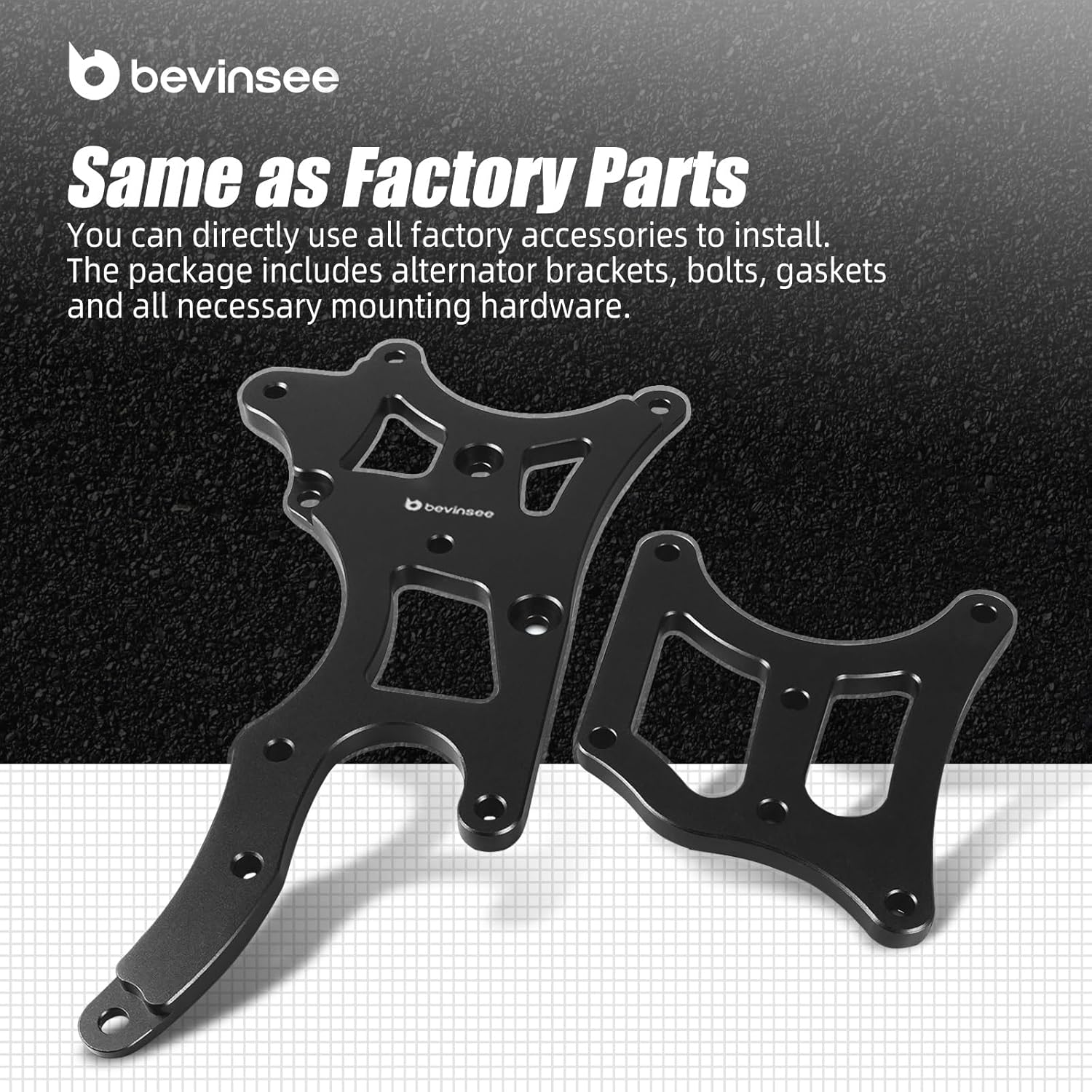 Bevinsee LS Truck Factory Location Alternator & Power Steering Bracket Compatible with Chevrolet LQ4 LQ9 LY5 4.8L 5.3L 6.0L