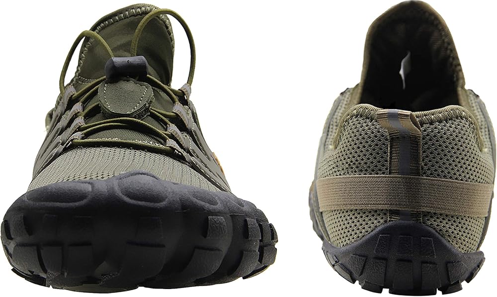 Barefoot Shoes Men Cross Training Five Fingers Minimalist Running Zero Drop Wide Toe Box Shoe Size 7.5 Army Green - View #10