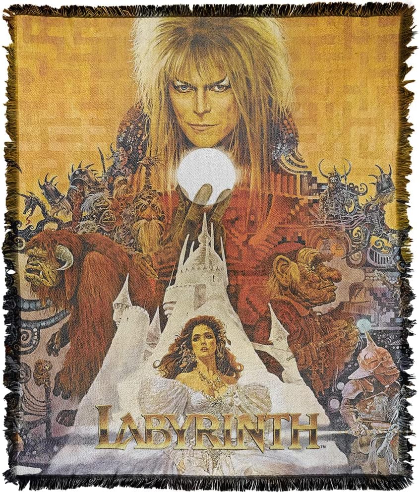 LOGOVISION Labyrinth Blanket, 50"x60" Crystal Ball Woven Tapestry Cotton Blend Fringed Throw