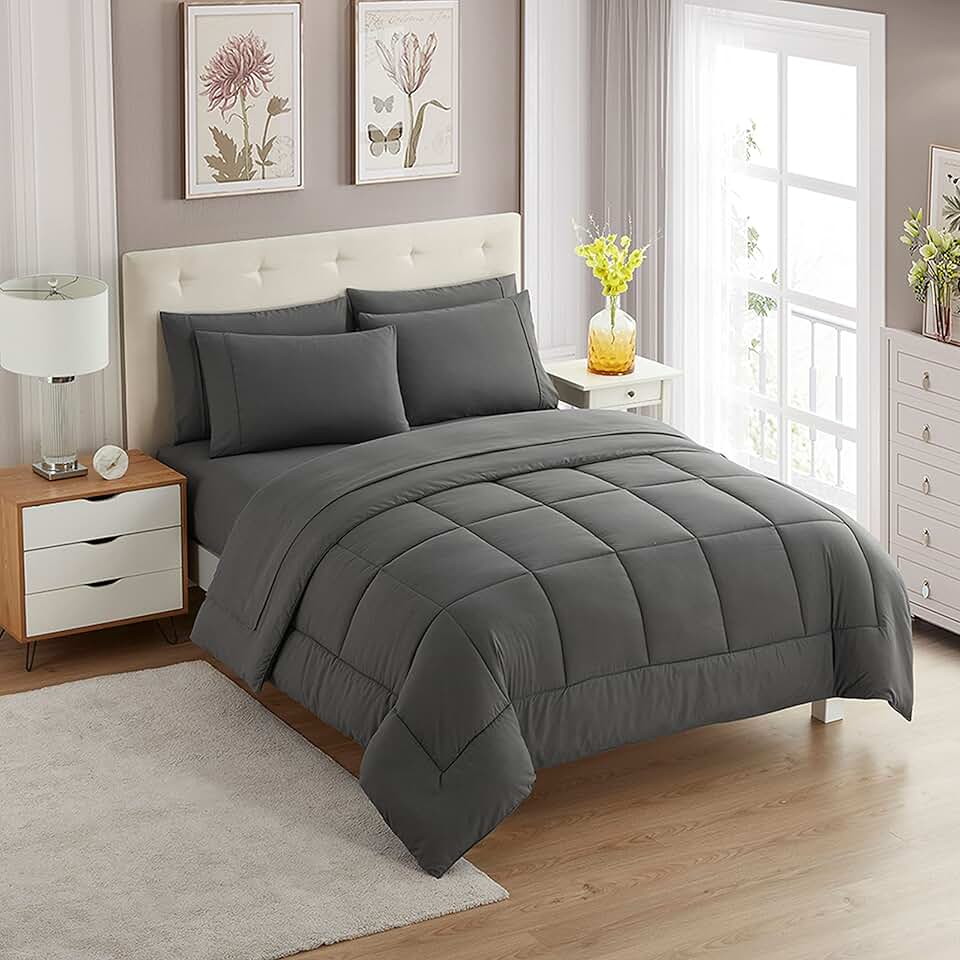 King Size Comforter Set with Sheets - 7-Piece Bedding Collection - 1 Comforter, 1 Fitted Sheet, 1 Flat, 4 Pillowcases - Deep Pocke product image