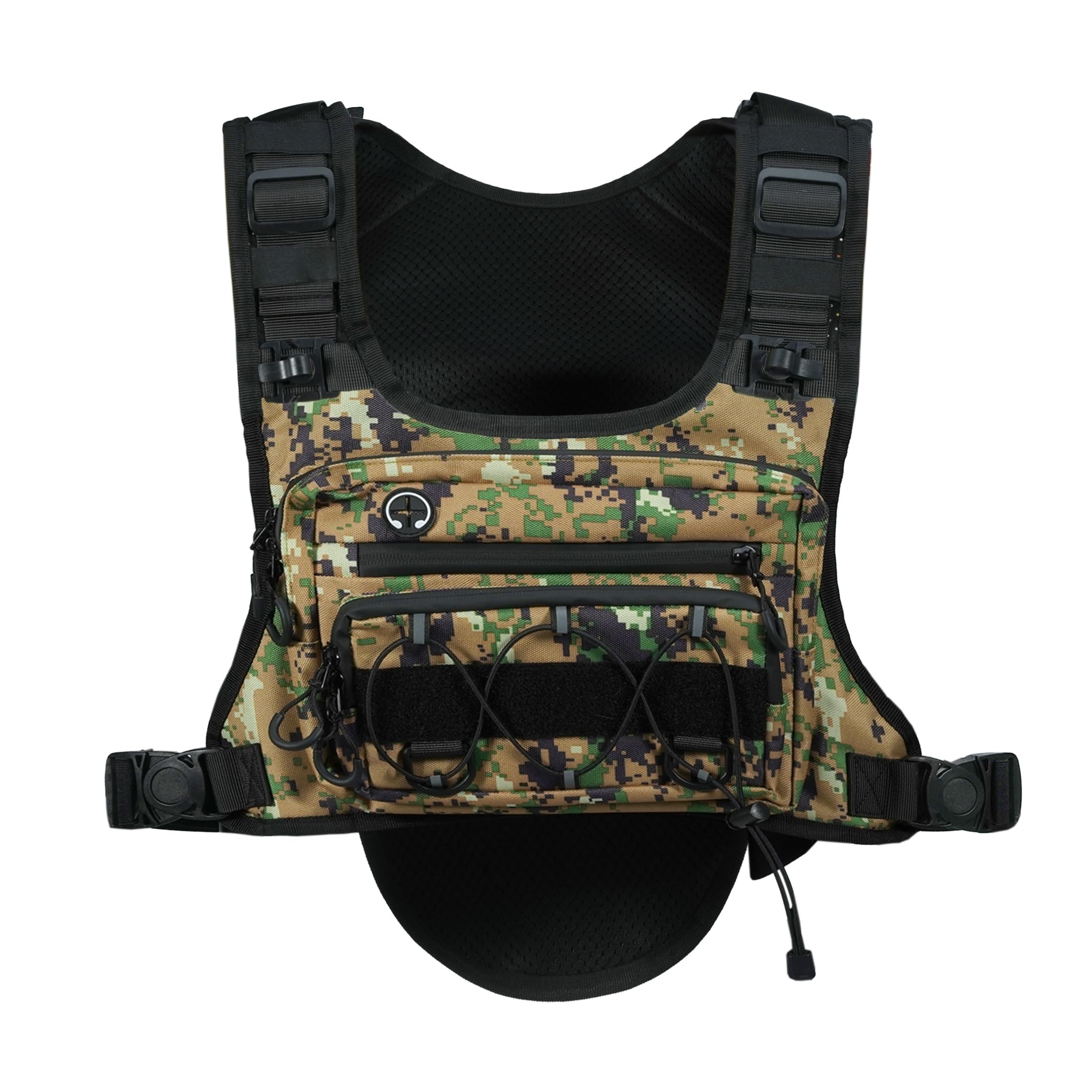 CLAPE Camo Chest Bag Running Rucksack 2in1 Functional Extra Storage Tactical Chest Rig Pack for Hydration Hiking Outdoor Camping Sport CamoKhaki — image 1