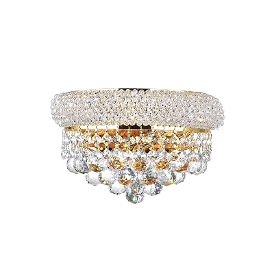 CWI Lighting Empire 12" 2-Light Wall Sconce for Entryway, Hallway, Living Room – Gold Finish, E12 Base – Traditional Chandelier Style – 1-Year Warranty