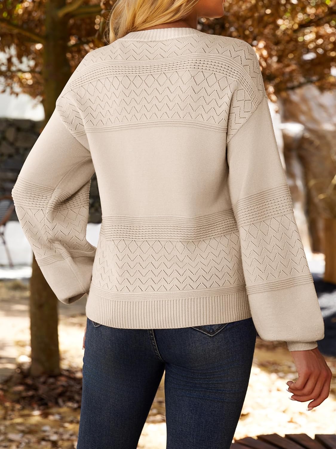 Anbech Womens Cardigan Sweater Lightweight 2026 Long Sleeve V Neck Button-Down Crochet Cardigans - Image 3