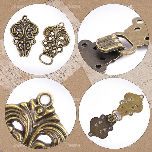 Miniatura 6 de AUEAR, Clips para suéter con diseño de flores y chal, cierre de capa, broche vintage, ganchos y ojos, clip retro