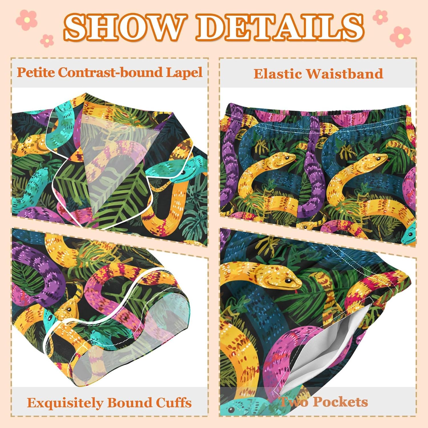 Silk Pajama Sets Long Sleeve Pajamas Soft Sleepwear 2 Piece Pjs Set