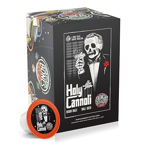 Miniatura 1 de Bones Coffee Company Flavored Coffee Bones Cups Holy Cannoli Flavored Pods  12ct Single-Serve Coffee Pods Compatible with Keurig 1.0 & 2.0 Keurig