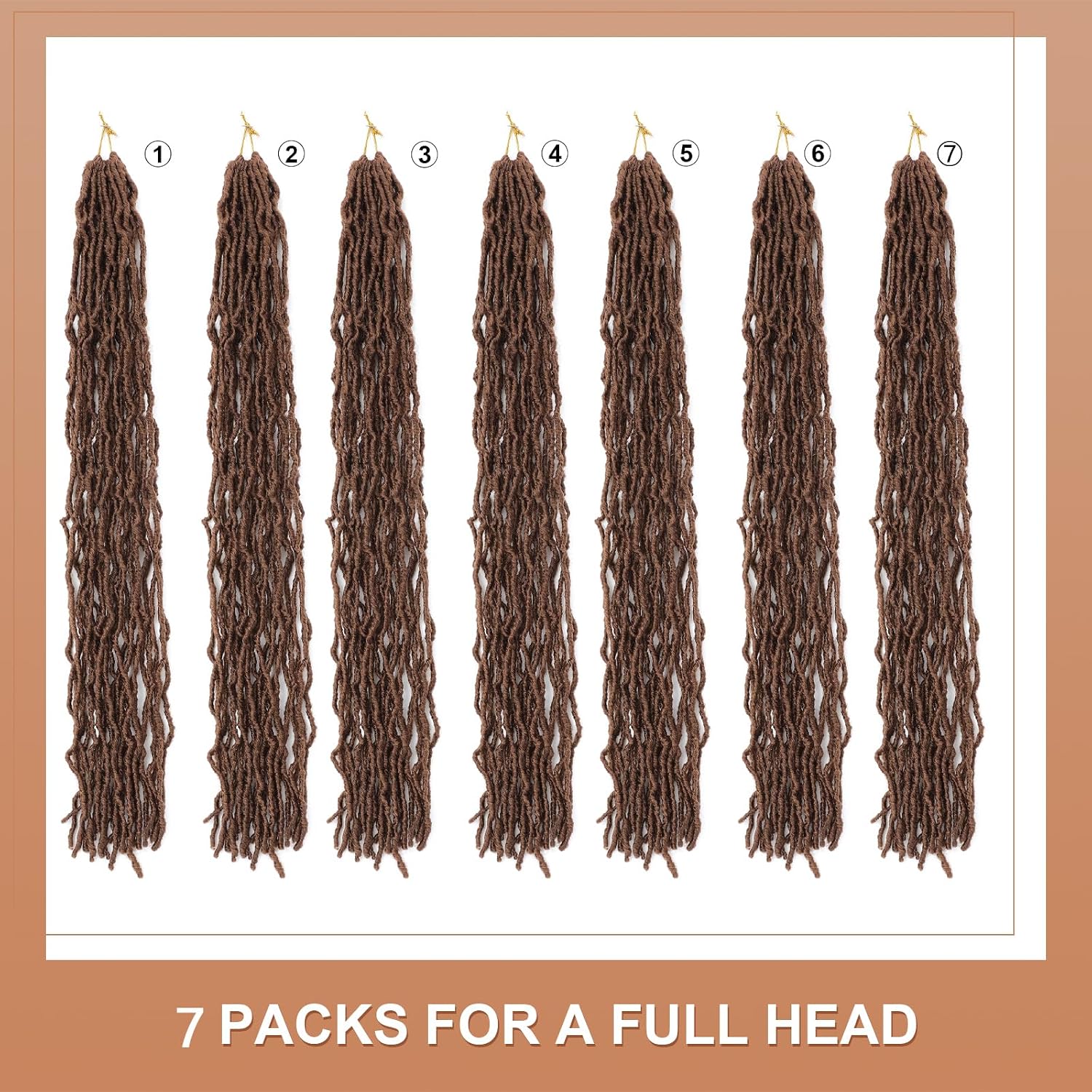 Soft Locs 30 Inch 7 Packs Crochet Hair Faux Locs Pre-looped Super Lightweight Goddess Locs Synthetic Crochet Hair Braids For Black Women (30#, 30 Inch（Pack of 7）)