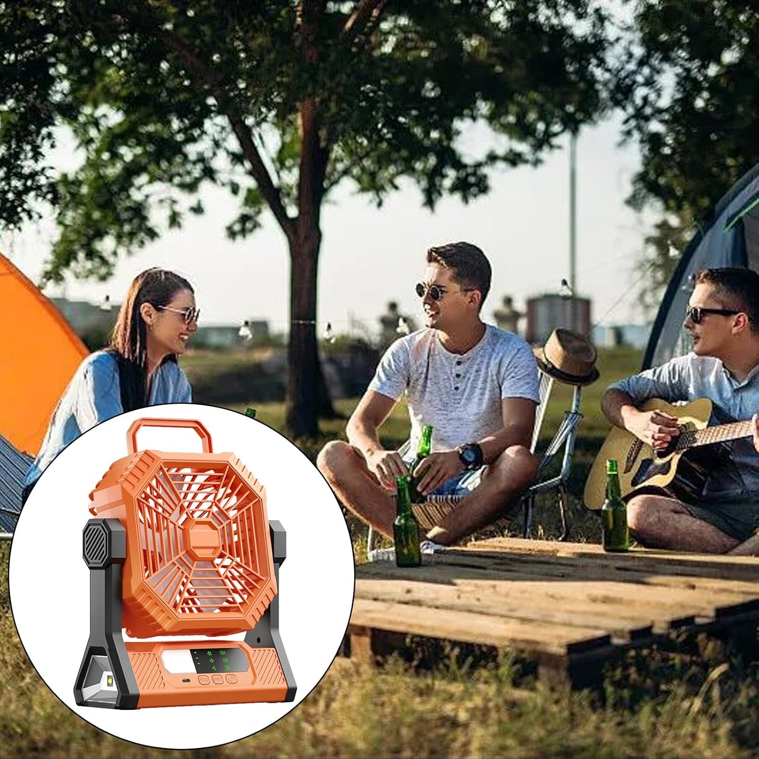 Portable Camping Fan 5000/10000mah Cooling Fan With LED Work Light Outdoor Ceiling For Outdoor Hiking Travel LED Light Tent