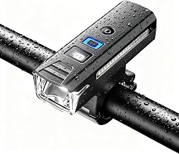 (Exclusive Edition Visible Side Light) Bicycle Light, Large Capacity, 3,000 mAh, Digital Electricity, Light Sensor, High Brightness, 2,100 Lumens, Automatic Lighting Mode, TYPE-C, USB Rechargeable
