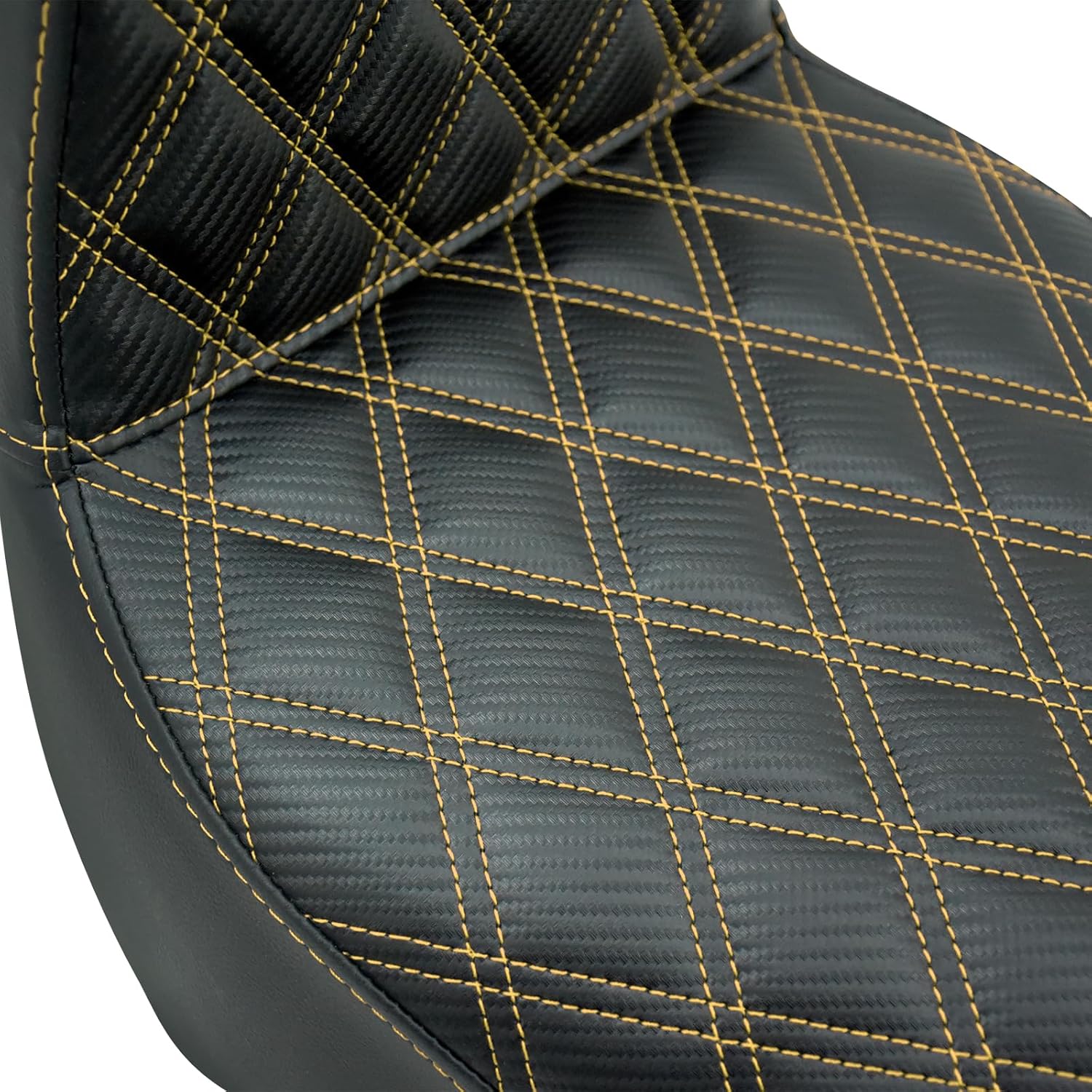 One-Piece Driver Passenger Seat Motorcycle 2-Up Seat Fit for Harley Softail Standard FXST Slim FLSL Deluxe FLDE Street Bob FXBB Heritage Classic FLHC 2018-2025 (Orange Stitching)