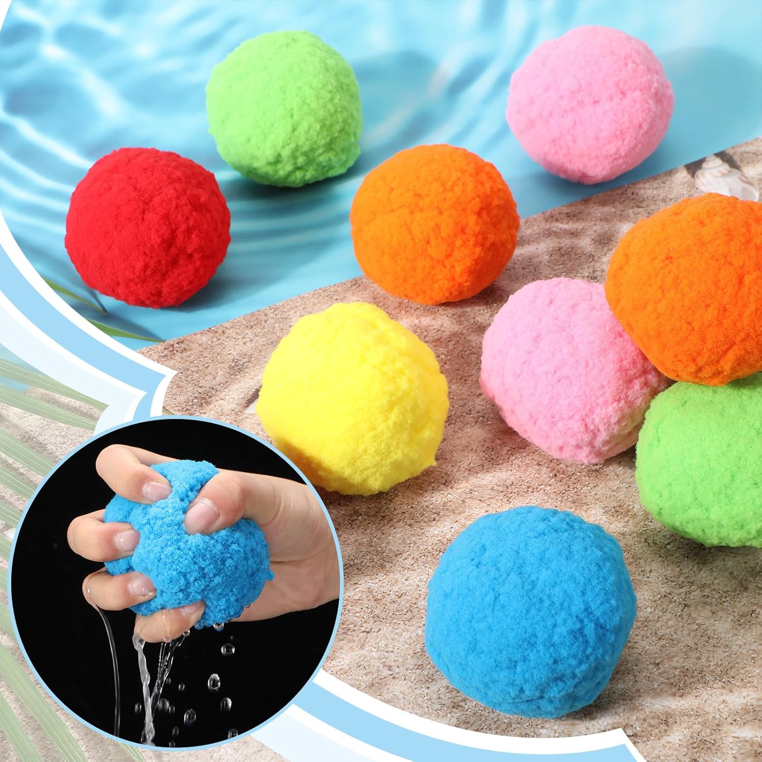 Soulchen 12 Pcs Water Balls 3 Inches Large Reusable Water Balloon Fight Splash Soaker Balls Bulk for Outdoor Game Soft Beach Pool Party Favors Activities Summer Present Adult Outside Games Kit image 5 of 6 B0F249YRCZ