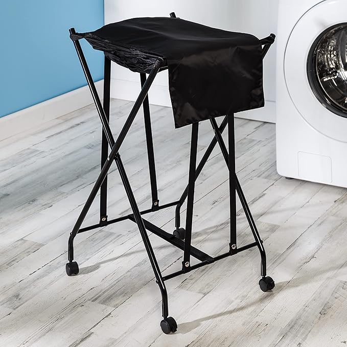 HoneyCanDo Single Bounce Back Hamper No Bend Laundry Basket on