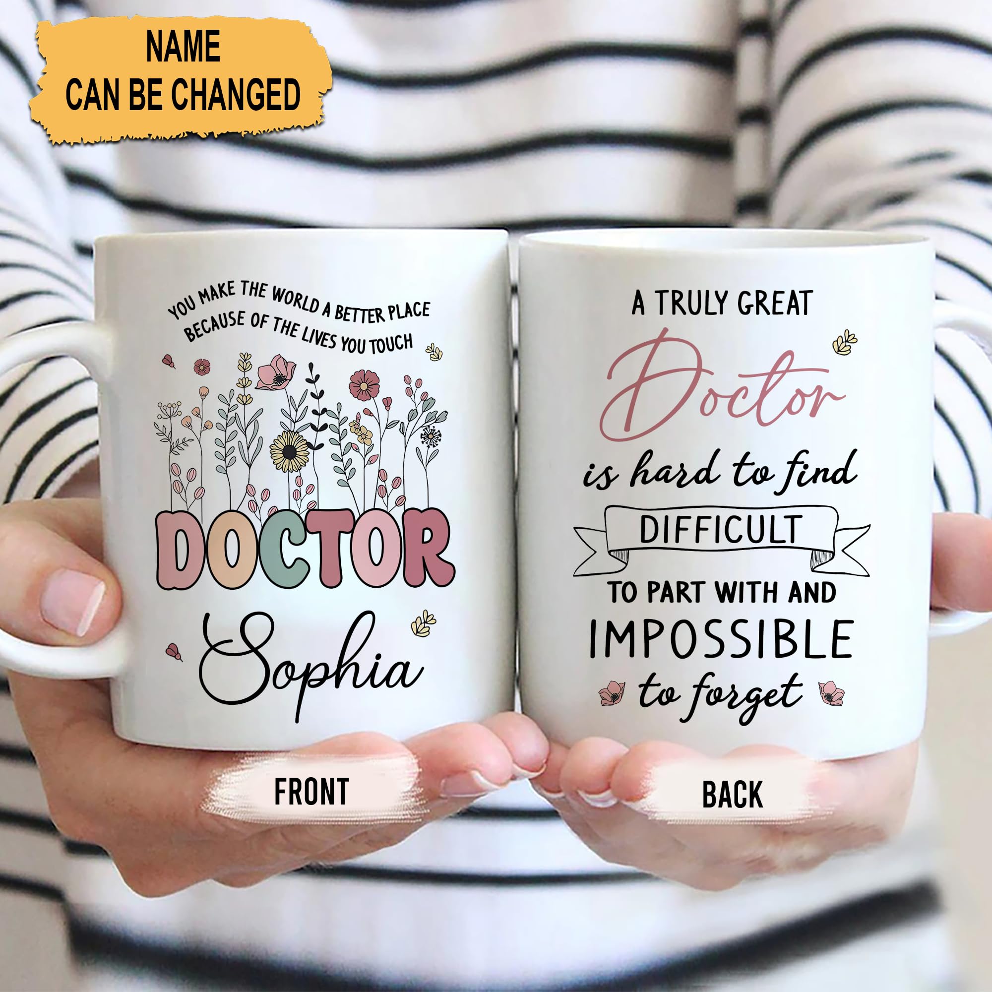 Hyturtle Personalized Doctor Mug - Surgeon Gift - Doctor Day Appreciation - Retirement & Graduation Gift - Custom Coffee Cup Ceramic 11 15oz