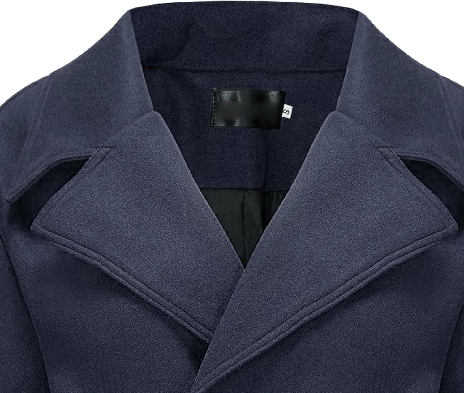 Men'S Casual Wool Blend Trench Coat Winter Long Business Jacket Vintage Casual Double Breasted Pea Coat Pockets