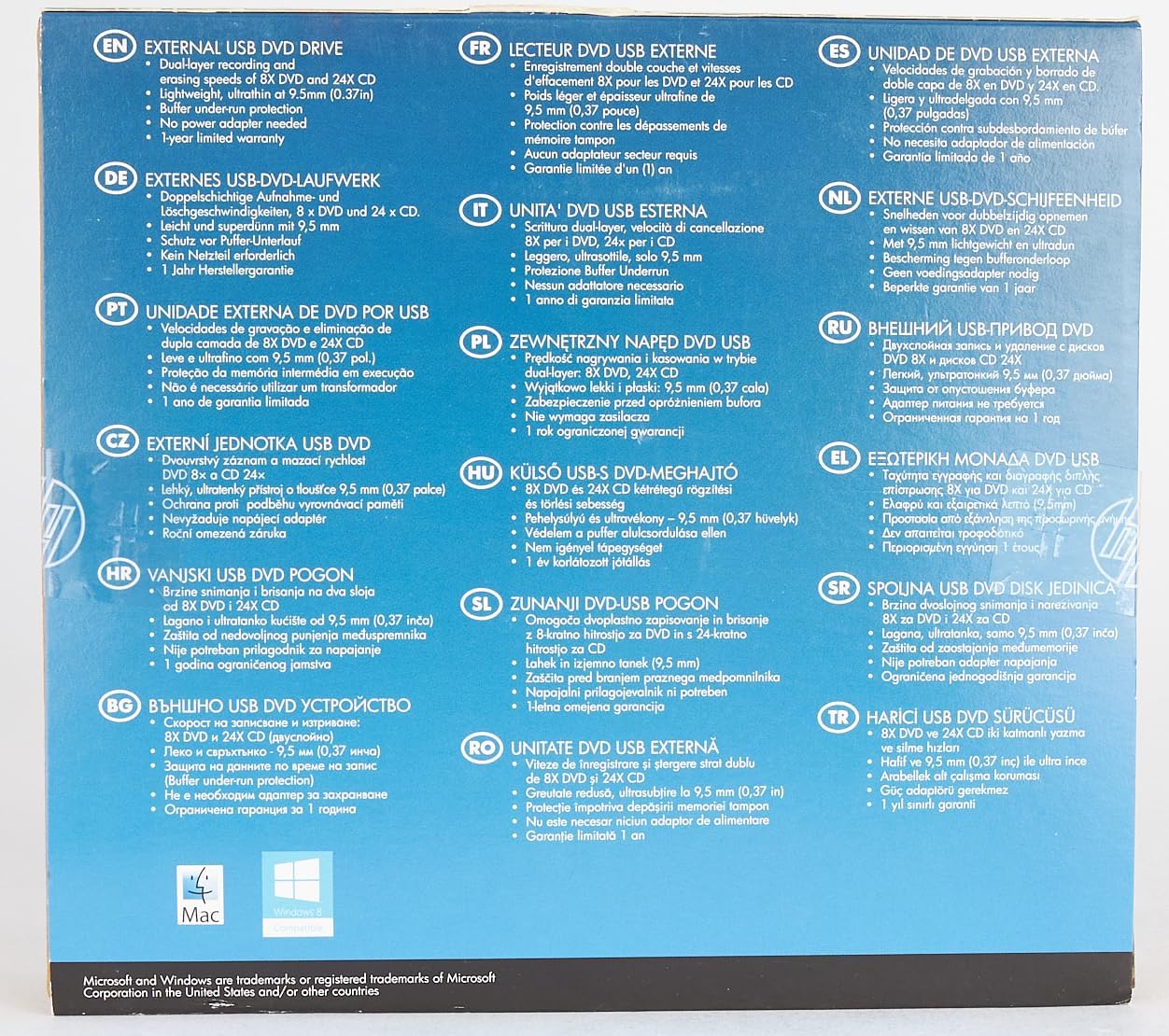 HP USB External DVDRW DriveNew Retail, F6V97AANew Retail)