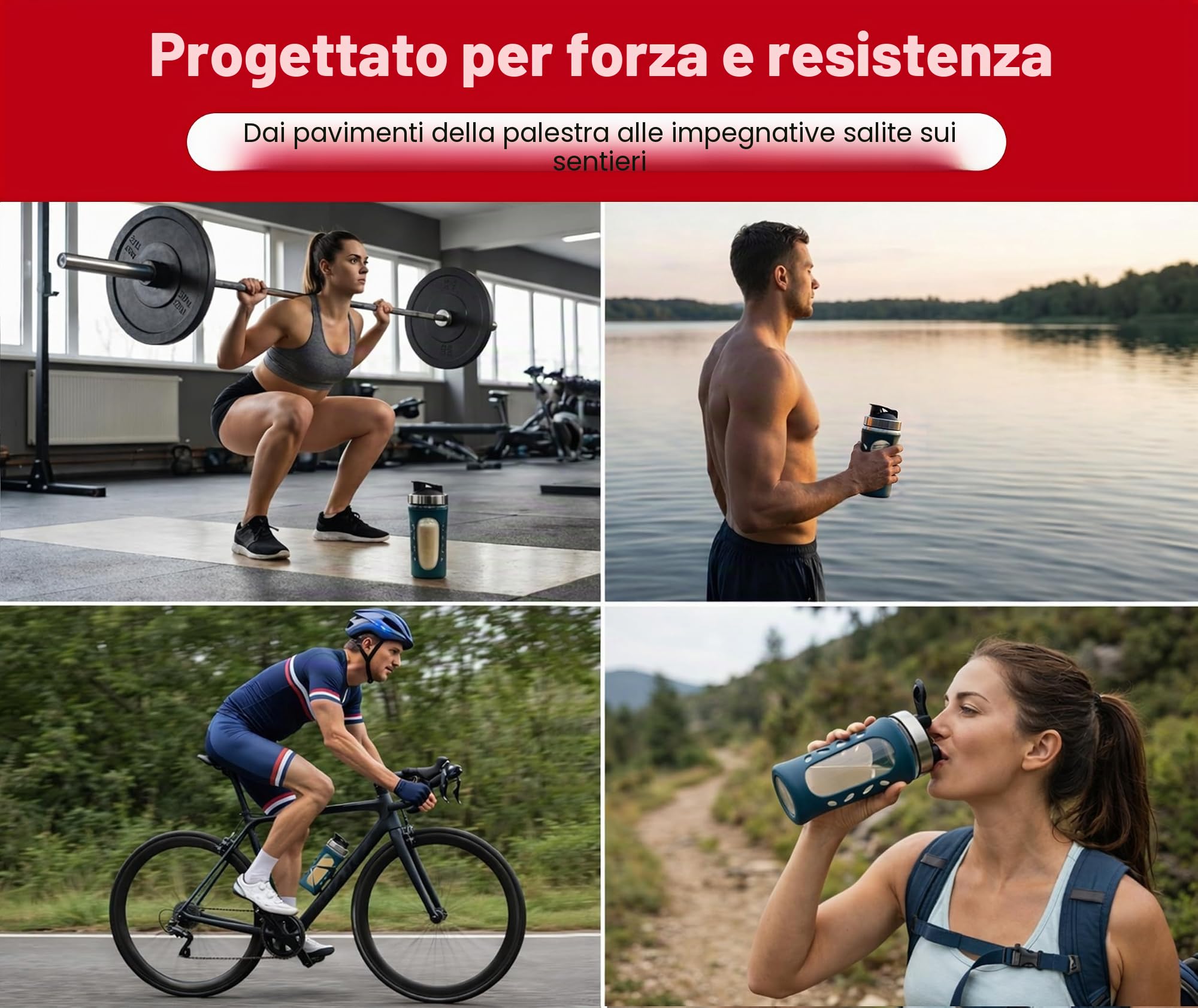 Shaker proteico da 635 ml/20 oz: shaker per proteine senza BPA, shaker per proteine a lunga durata, tazza per frullare le proteine e frullato – blu scuro